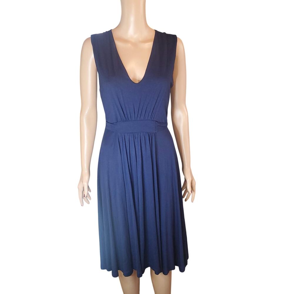 L.K. Bennett Ocala Navy Fit & Flare Midi Dress US 4 UK8 Timeless Classic